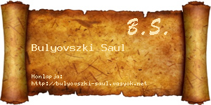 Bulyovszki Saul névjegykártya